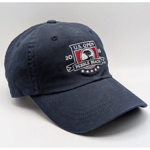 US Open 2010 Hat Cap Adult Blue Strap Back Pebble Beach Golf Major Tiger Woods - Picture 1 of 5